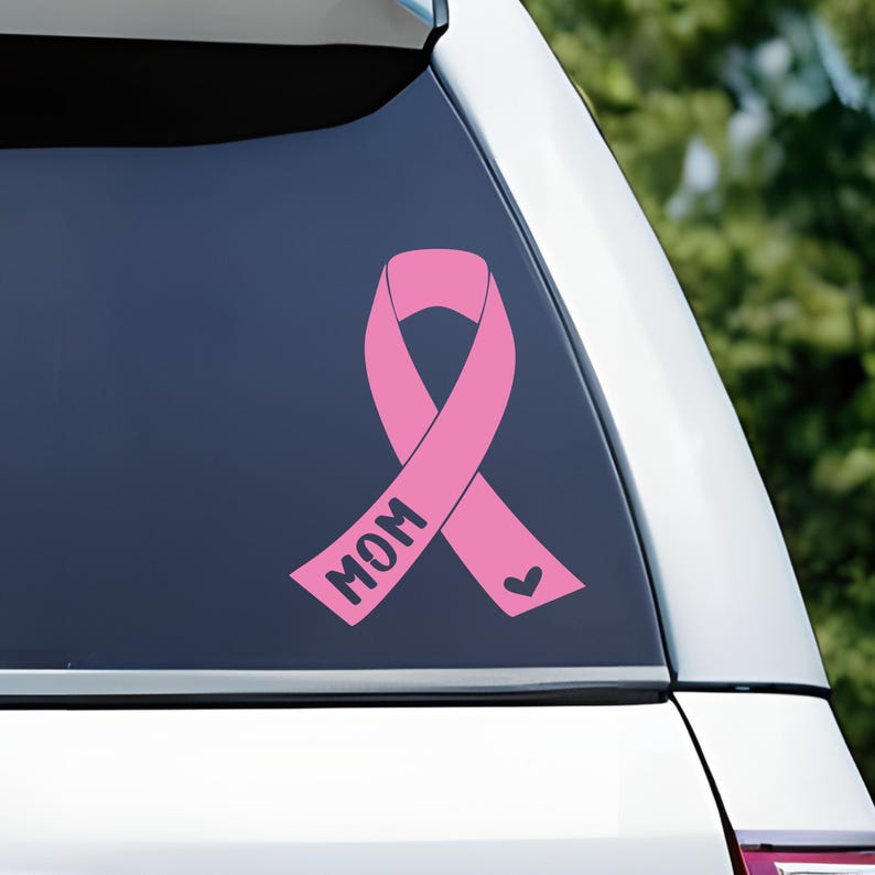 Awareness Ribbon Decal Personalized Vinyl Sticker Custom Name Design Memorial Tribute Gift Cancer Support Symbol Weatherproof Adhesive Application Car Window Decoration Tumbler Accessory Mug Emblem Laptop Graphic Journal Embellishment Cause