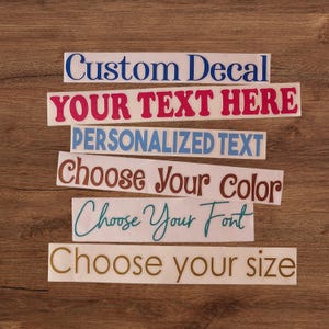 Custom Vinyl Decal Custom Decal Custom Text Decal Personalized Make Your Own Wedding Bride Birthday Party Gift Business Logo Mirror Canva