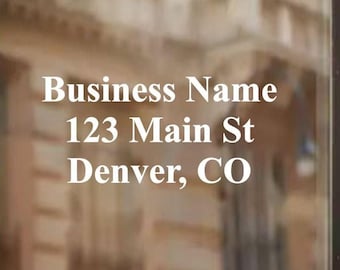 Business Window Decal Business Name Address Vinyl Lettering Sign Storefront Design Custom Graphic Professional Display Adhesive Sticker