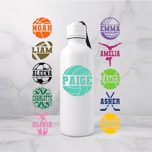 Water Bottle Decal Vinyl Sticker Custom Name Personalized Cup Decoration Kit Permanent Adhesive Sports Team Number Kids Customization Design