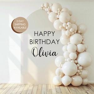 Custom Backdrop Decal for Wedding Birthday Baby Shower Balloon Arch Party Decor Vinyl Wall Sticker Photo Booth Backdrop First Birthday