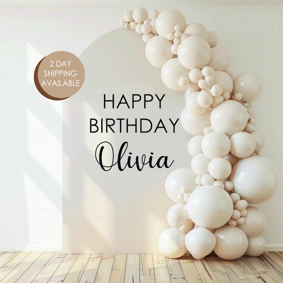 Custom Backdrop Decal for Wedding Birthday Baby Shower Balloon Arch Party Decor Vinyl Wall Sticker Photo Booth Backdrop First Birthday