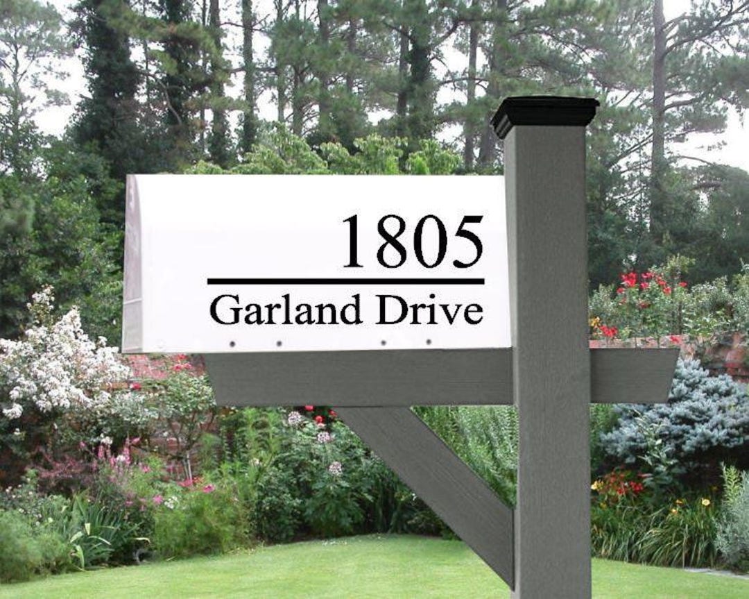 Box Sticker Address Custom Mailbox Decal Vinyl Address Sticker Weatherproof Lettering ...