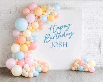 Custom Backdrop Decal for Wedding Birthday Baby Shower Balloon Arch Party Decor Vinyl Wall Sticker Photo Booth Backdrop First Birthday