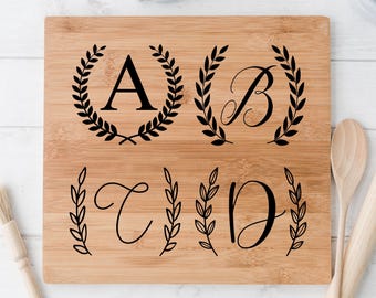 Farmhouse Vinyl Decal Wreath Name Sticker Custom Family Sign Charcuterie Board Decoration Kitchen Wall Transfer Permanent Adhesive Design
