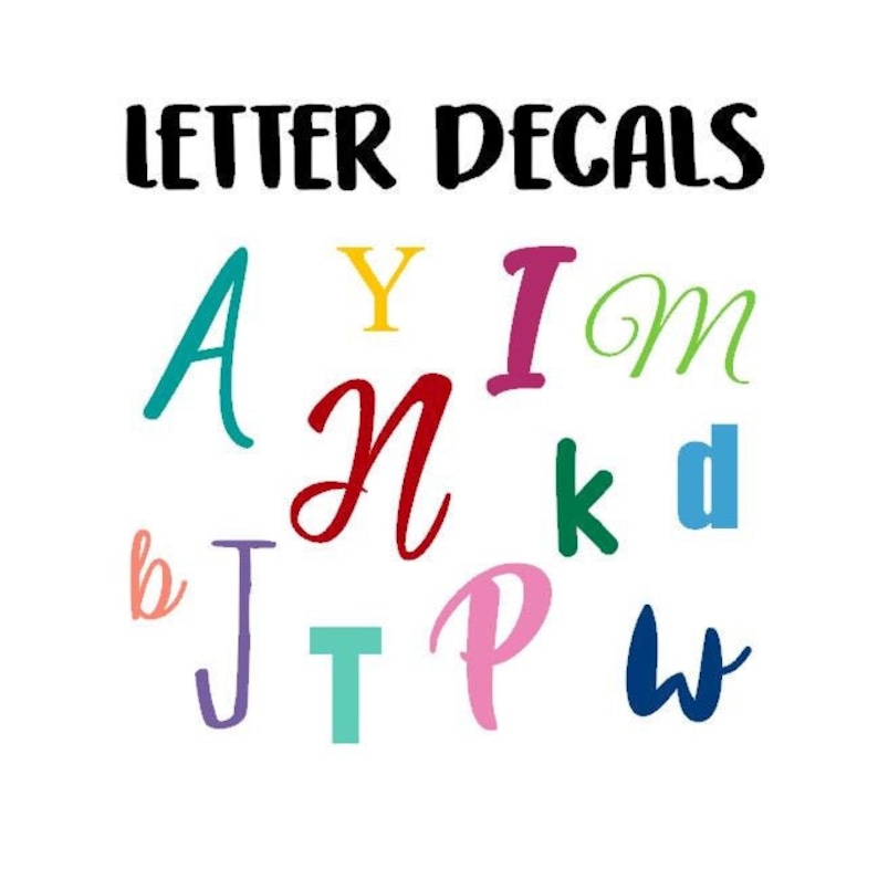Letter Decals Letter Vinyl Sticker Vinyl Decals One Etsy