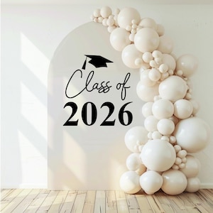 Graduation Backdrop Decal Party Decoration Vinyl Sign Large Sticker Class Celebration Design College Wall School Ceremony Photo Congrats