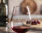 Custom Wine Glass Decal Personalized Vinyl Name Sticker for Wine Glasses   Bridesmaid Gift Bachelorette Party Favor Wedding Glass Sticker