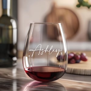 Custom Wine Glass Decal  Personalized Vinyl Name Sticker for Wine Glasses – Bridesmaid Gift, Bachelorette Party Favor, Wedding Glass Sticker