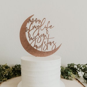 moon of my life my sun and stars cake topper, wedding cake topper, baby shower cake topper, moon cake topper, moon party decor