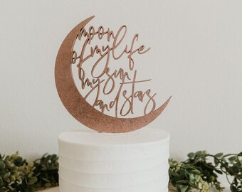 moon of my life my sun and stars cake topper, wedding cake topper, baby shower cake topper, moon cake topper, moon party decor