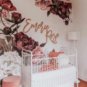 First and Middle name sign / crib name sign, laser cut name sign, baby name sign, backdrop sign, birthday name sign, nursery room decor
