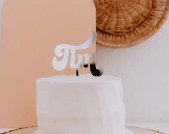 Personalized Cake Topper - Retro Style