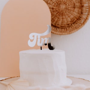 Personalized Cake Topper - Retro Style