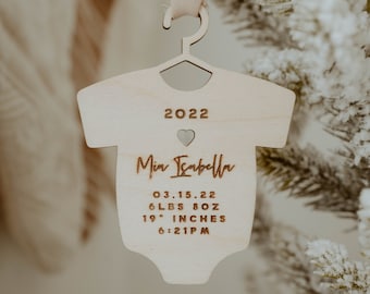 Birth Announcement Ornament, Newborn Baby Ornament, Newborn Christmas Ornament, Birth Announcement Christmas Ornament, Onesie Ornament