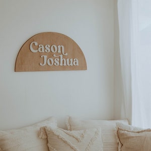 boho nursery decor, nursery decor half circle name sign, personalized nursery name, baby name sign, wooden name sign, name sign for nursery