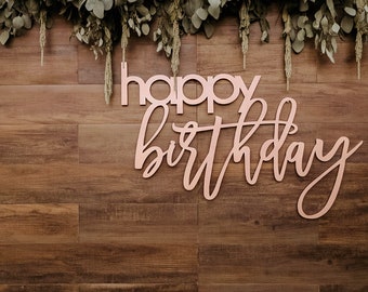 happy birthday laser cut sign - birthday sign, wooden laser cut sign, backdrop wall sign, happy birthday sign for backdrop wall decor 36x24