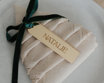 Personalized Name Tag, Personalized Gift Tags, Stocking Name Tag, Name Tag, Name Tag for Table Setting, Custom Place Card, Acrylic Name Tag