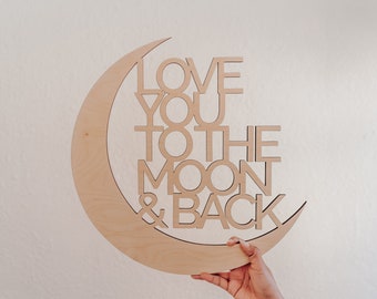 love you to the moon and back wall sign, backdrop sign, wall decor sign, wedding backdrop sign