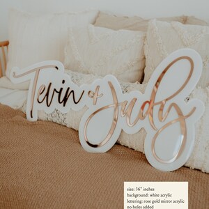Couple's name custom acrylic sign.