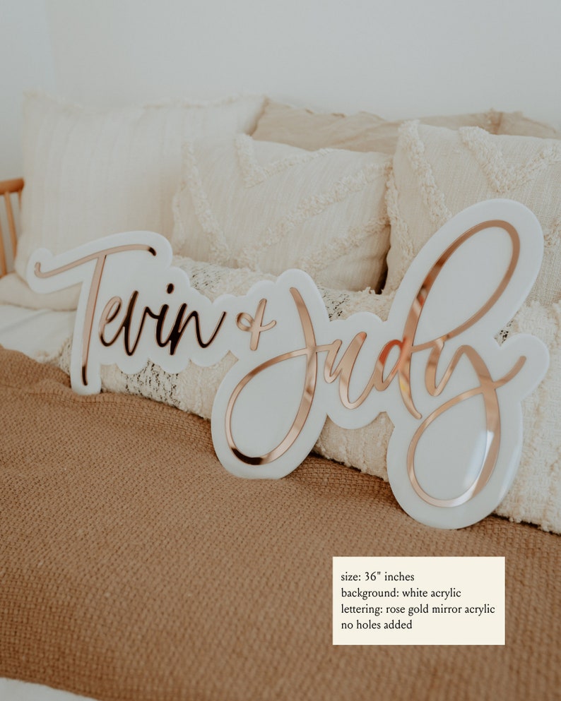 Couple's name custom acrylic sign.