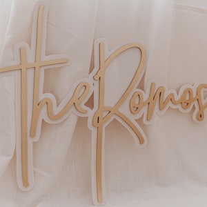 Last Name Wedding Backdrop Sign - Double Layer Style wood or acrylic - 3 FEET WIDE