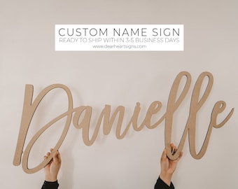 custom name sign for nursery decor, weddings, backdrops, birthday parties, bridal shower, and more, laser cut and UNFINISHED ONLY