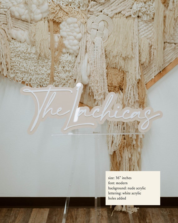 Last Name Sign, Layered Name sign, Wedding Name Sign, Large Wedding Sign, Custom Name Sign, Acrylic Name Sign, Family Name Sign