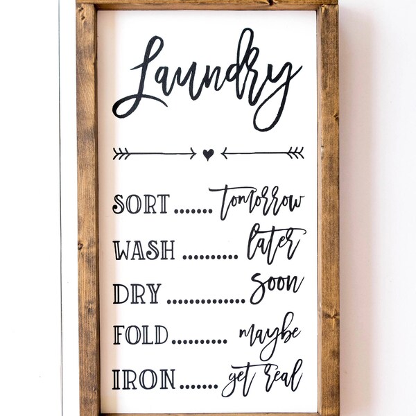 Laundry wood sign / home decor / wall art / laundry sort wash dry / laundry room decor / laundry sign / laundry room sign / SMALL 19x11