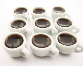 Dollhouse Miniatures Drink Beverage Set 14 Mixed Coffee Ceramic Cup Supply 14175