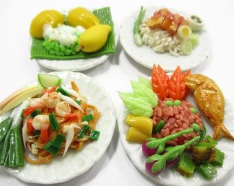 Thai Food Model Miniature Dollhouse Handmade Kitchen Collectible Home Decor