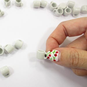 Set 10 White Coffee Mug Tea Cup Dolls House Miniature Ceramic #S Supply 5377