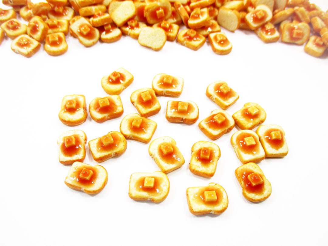 1:12 20 Miniature Food Diorama Butter Toast Breakfast Dollhouse Food ...