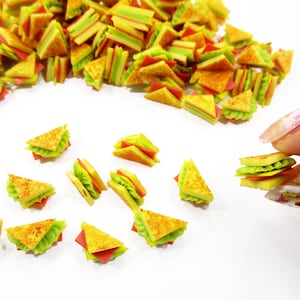 Sandwich Toast Miniatures Bread Bakery Dollhouse Food Lot 50 Supply Charms Dollhouse Accessories Miniature Food 14839