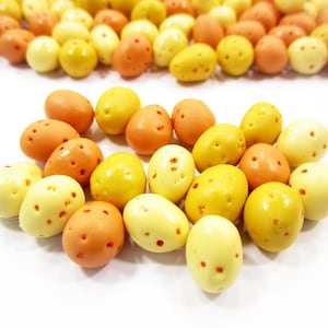 Lot 20 Clay Dollhouse Potatoes: 1/12 Miniature Food Charms, Cooking Vegetable