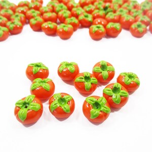 Lot de 10 kakis pour maison de poupée 1/12 en argile : breloques miniatures pour ravitaillement en nourriture