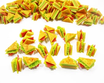 Sandwich Toast Miniatures Bread Bakery Dollhouse Food Lot 20 Supply Charms Dollhouse Accessories Miniature Food 10115