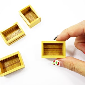 Caja de madera en miniatura a escala 1:12, caja de frutas y verduras para casa de muñecas, tienda de comestibles