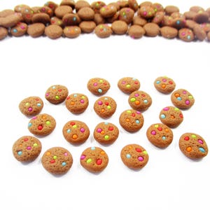 Lot 20 Dollhouse Cookies: 1/12 Miniature Rainbow Chip Clay Dessert, Charms Supply