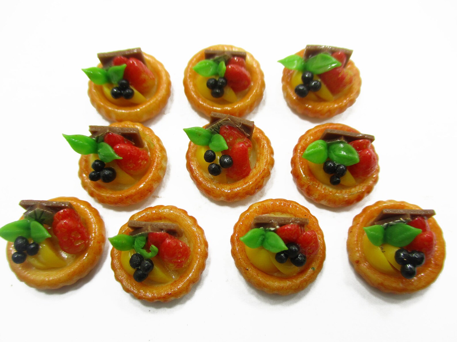 Dollhouse Miniature Food Lot 10 Mini Mixed Fruit Tart Cake Etsy