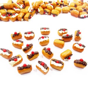 Lot 20 Miniature 1/12 Clay French Eclairs: Dollhouse Bakery Food