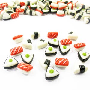 20 Miniature 1:12 Japanese Food Dollhouse Sushi Onigiri Dollhouse Loose Food Lot Decoration Jewelry Supply Mini Tiny Doll Food Charms 14988