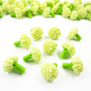 10 Miniature Clay 1/6 Cauliflower Vegetable: Fashion Doll Kitchen Accessory Supply