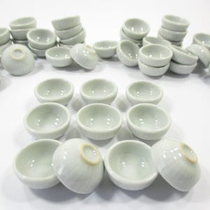 10x20 mm New Kitchenware White Bowls Dollhouse Miniatures Ceramic 10673