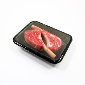 Dollhouse Miniature Food Tomahawk Raw Steak Beef Meat Supermarket Pack Dollhouse Accessories Miniature Accessories Supply Charms 16724
