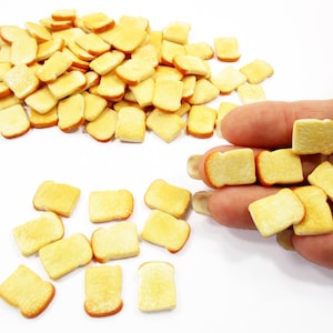 100 Miniatur 1:12 Toast Scheiben Puppenhaus Brot Frühstück Bäckerei Ton Handmade Miniature Essen GROßHANDEL Angebot Tiny Mini Food Charms 15921