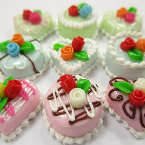Dollhouse Miniatures Food Cakes 9 Assorted Color Rose Cake 1.5 cm Supply 15595