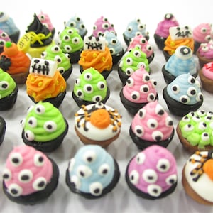 Dollhouse Miniature Food Halloween Seasonal Mixed 50 Miniature Cupcake Dollhouse Bakery Sweets Supply Charms Dollhouse Food 16660