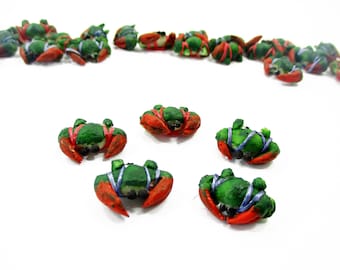 Dollhouse Miniature 5 Crab: 1/12 Clay Seafood, Tiny Kitchen Accessory Decoration