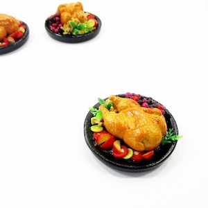 Dollhouse Miniatures Christmas Food Roast Turkey Chicken Thanksgiving 16181